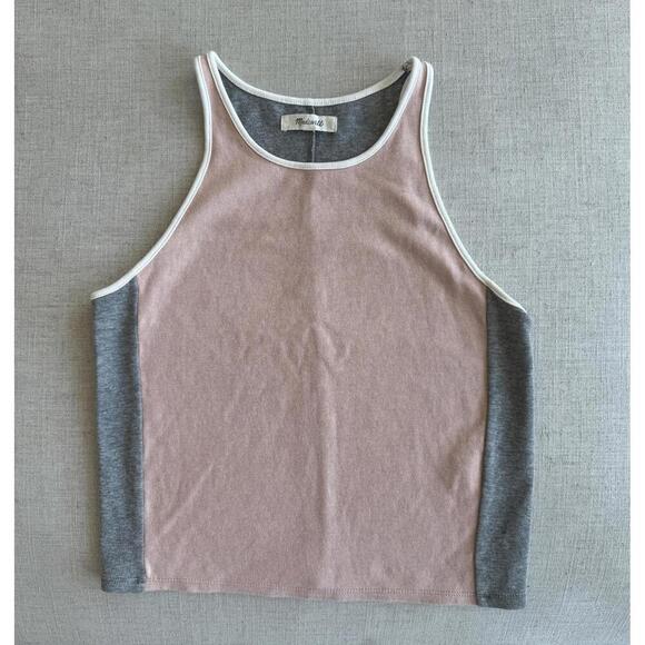 Madewell Offline Baby Pink Colorblock Summer Tank Top Size Small - Picture 2 of 4